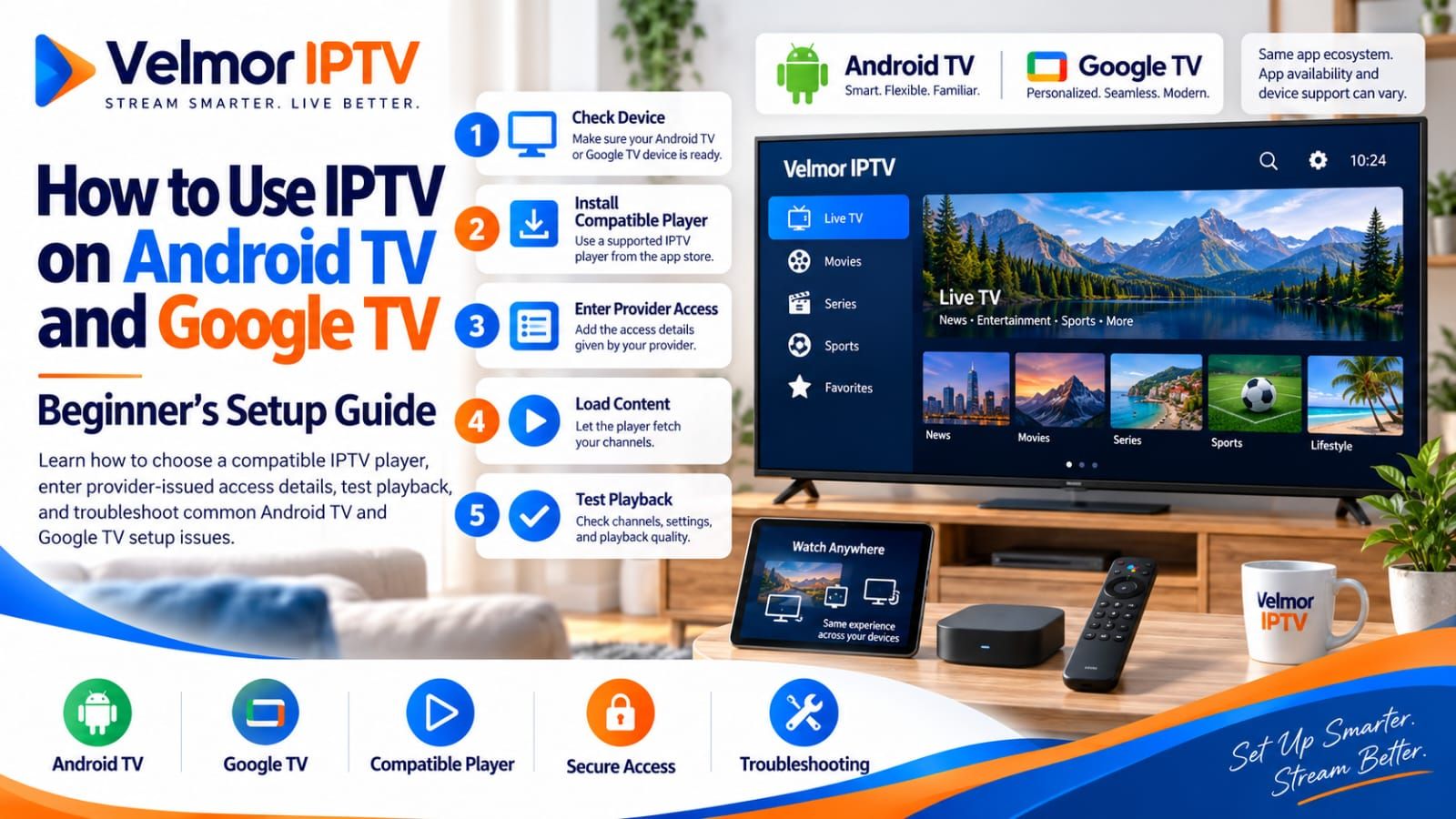 IPTV setup guide for Android TV and Google TV devices